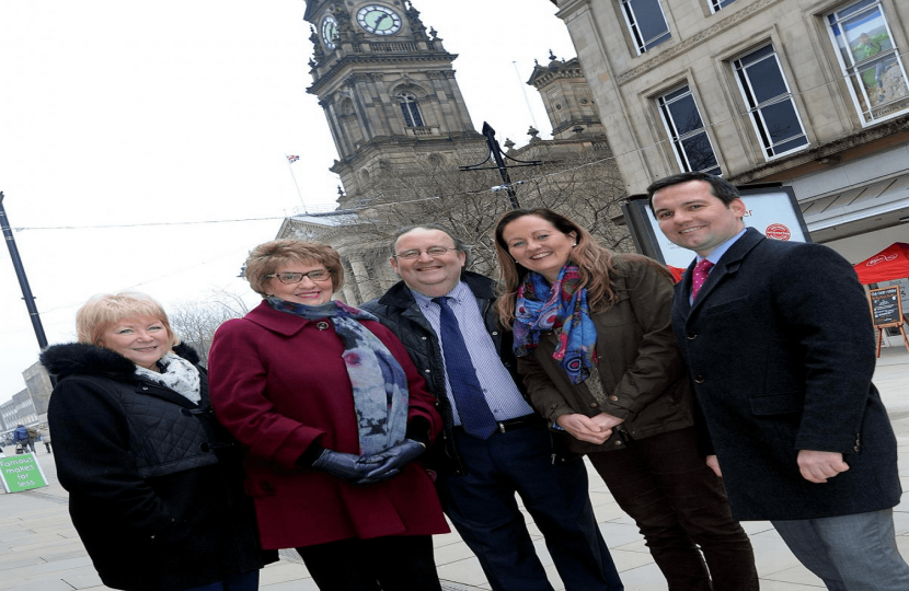 Cllr Hilary Fairclough, Joan Johnson, Cllr David Greenhalgh, Diane Parkinson and Chris Green MP