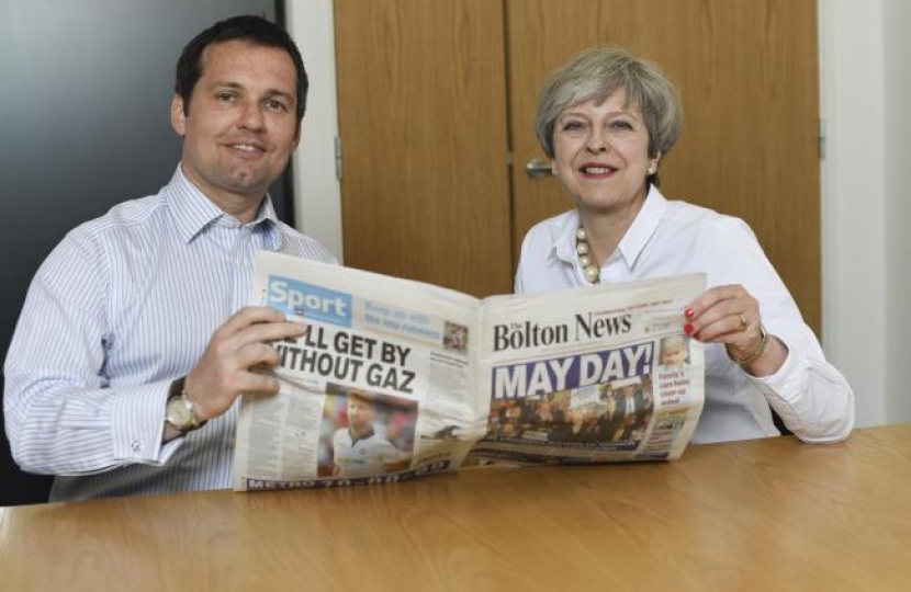 Chris Green (L) and Theresa May (R)