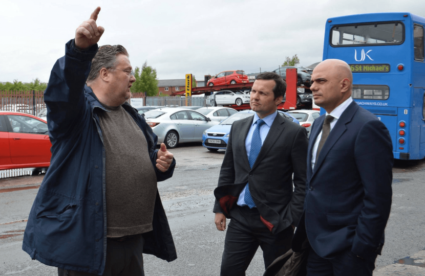 (L-R) Barry Jubb, Chris Green MP and Sajid Javid MP