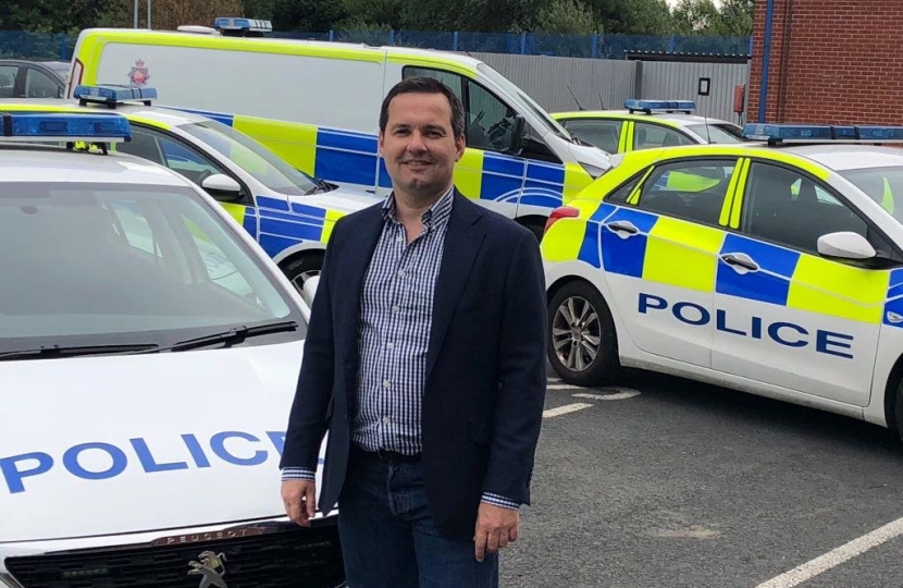 Chris outside Bolton Police Station before his shift. 