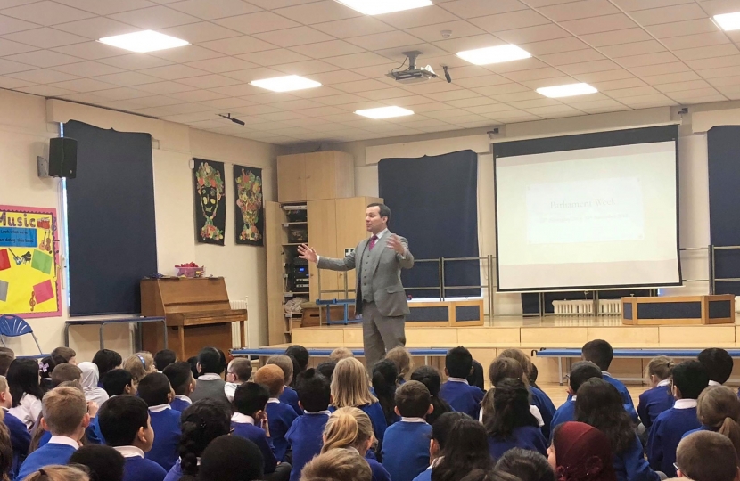 Chris at a local primary school