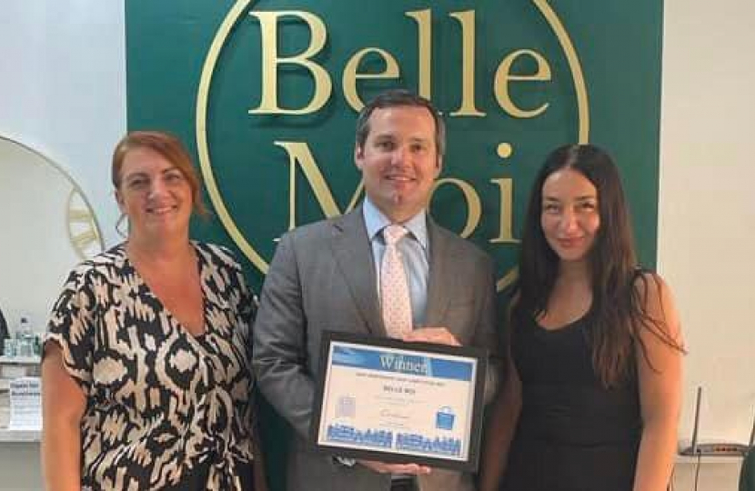 Chris Green MP with the Belle Moi team