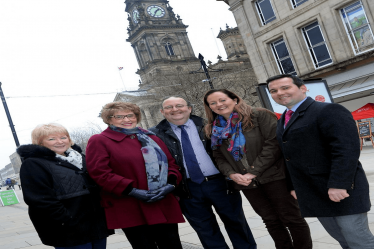 Cllr Hilary Fairclough, Joan Johnson, Cllr David Greenhalgh, Diane Parkinson and Chris Green MP