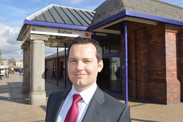 Chris Green MP Bolton station