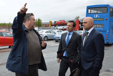 (L-R) Barry Jubb, Chris Green MP and Sajid Javid MP