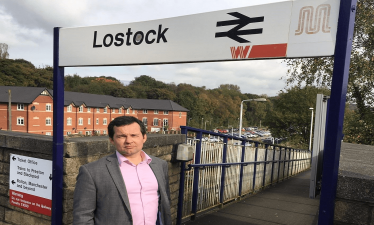 Chris Green MP Lostock station