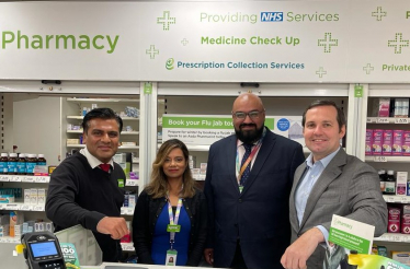 Chris Green with the Asda pharmacy team.