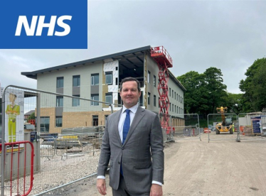 Chris Green MP outside Horwich health centre